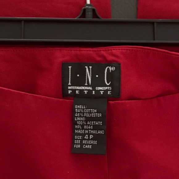 Y2K INC International Concepts Red Side Zippered Fully Lined Pants Size 4 Petite - Picture 6 of 10